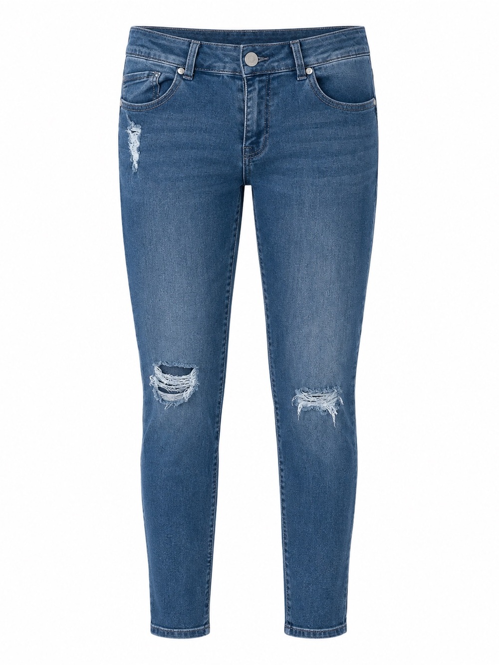 Womens Booty Shaper Skinny Distressed Denim Jeans Size 16 Cotton Blend Mid-Rise